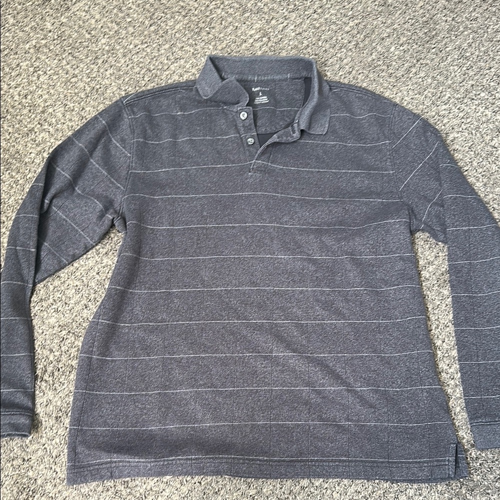 Van Heusen Gray Polo Shirt with Subtle Stripes